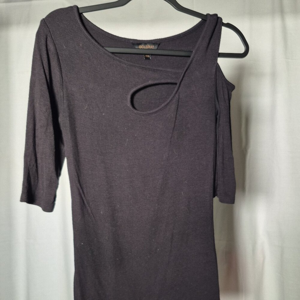 Women's Black Cutout Detail Top Size Small
